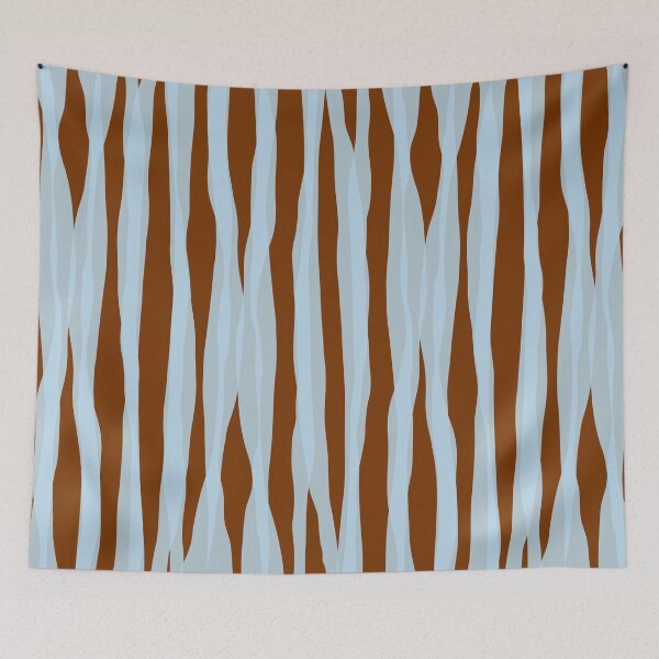Item preview, Ice Blue and Brown Abstracted Organic Stripes Vertical Pattern designed and sold by kierkegaard.