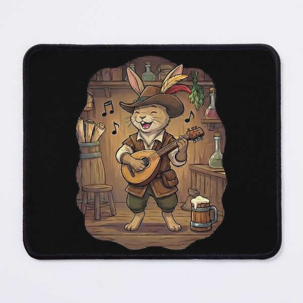 Item preview, Whimsical Bunny Bard Playing Lute Fantasy RPG designed and sold by k3rstman1.