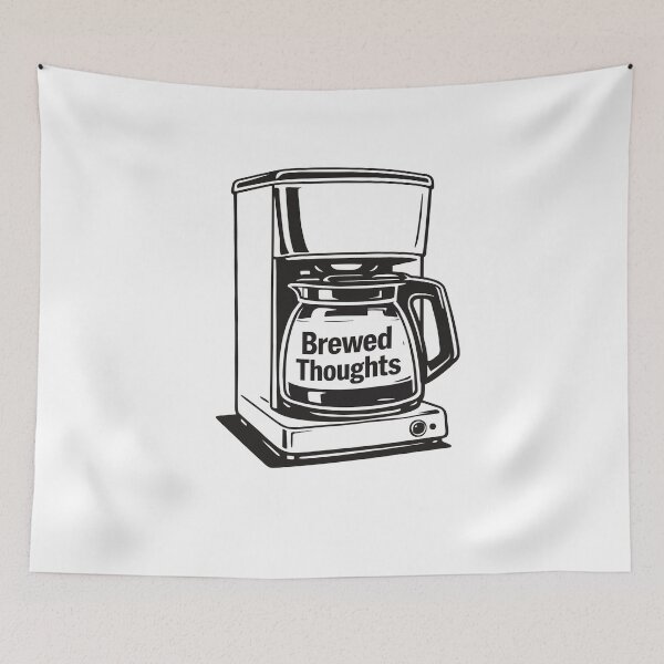 Item preview, Brewed Thoughts Coffee Maker Shirt – Minimalist Indie Graphic T-Shirt designed and sold by OreoStudio.