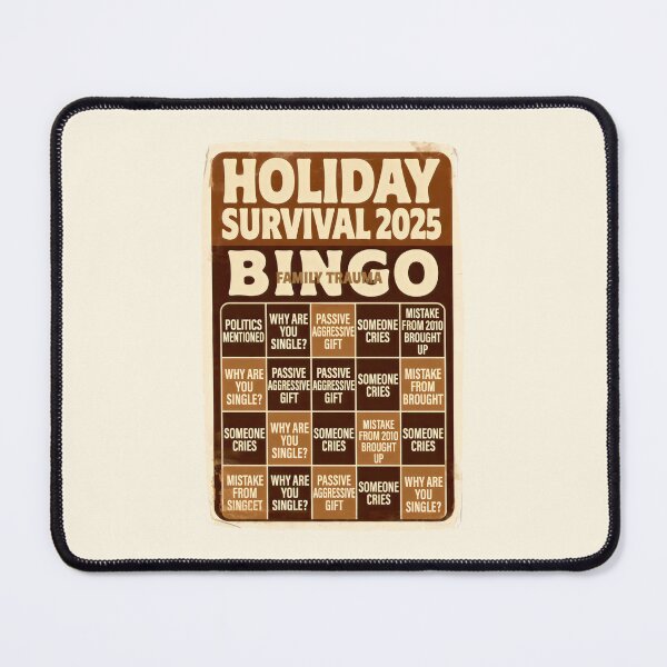 Item preview, Holiday Survival Bingo 2025 – Dark Humor Family Drama Card designed and sold by SplashTastic.