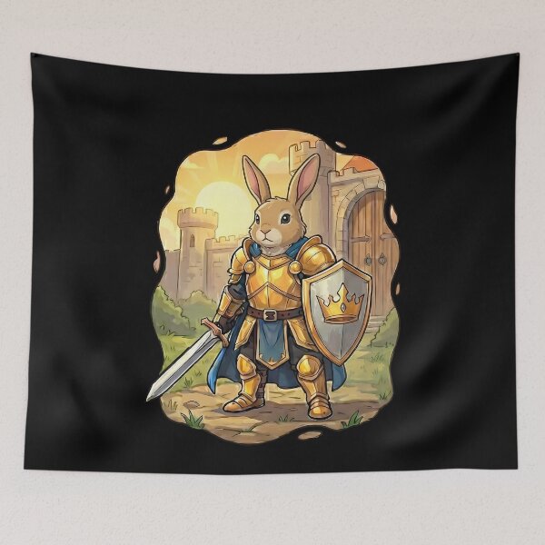 Item preview, Golden Armored Bunny Knight Medieval Fantasy designed and sold by k3rstman1.