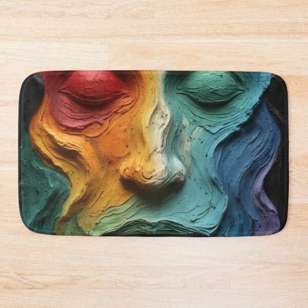 Item preview, Colorful, sculptural face with closed eyes designed and sold by Mianku | Für das Leben.