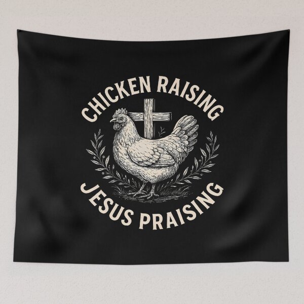 Item preview, Chicken Raising Jesus Praising Retro Farm designed and sold by scottsurswab.