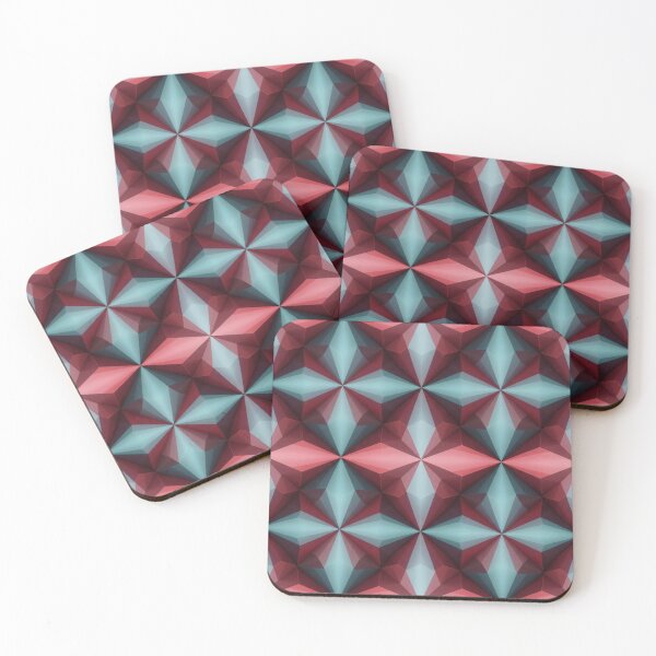 Item preview, Burgundy Teal Facet Pattern designed and sold by Kaleidoscope Print.