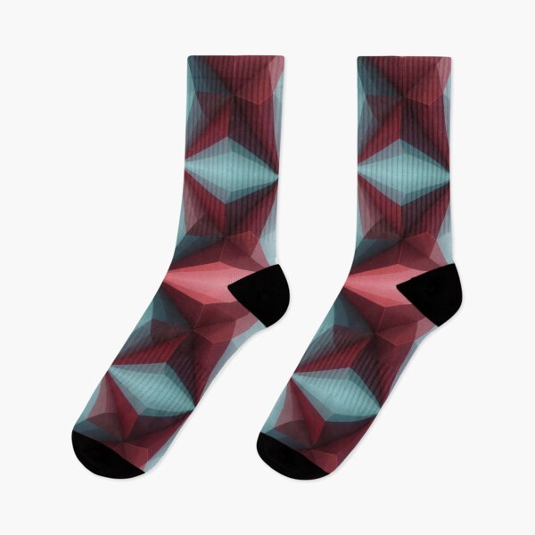 Item preview, Burgundy Teal Facet Pattern designed and sold by Kaleidoscope Print.