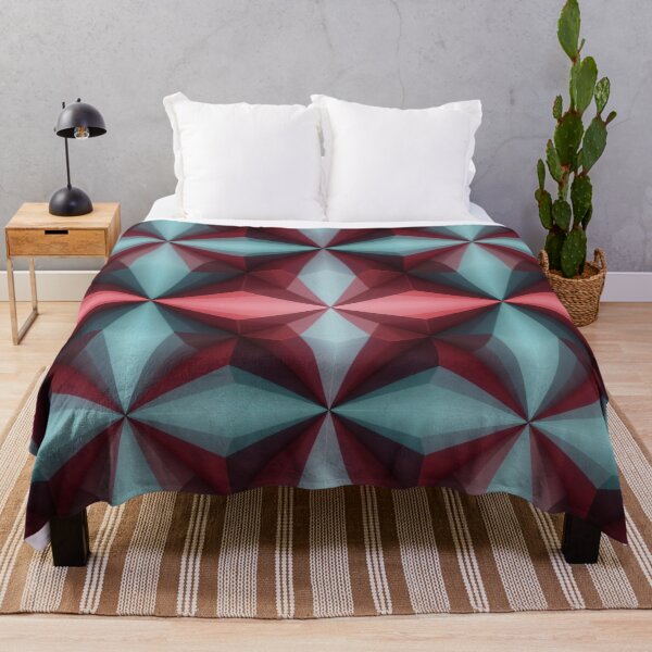 Item preview, Burgundy Teal Facet Pattern designed and sold by Kaleidoscope Print.