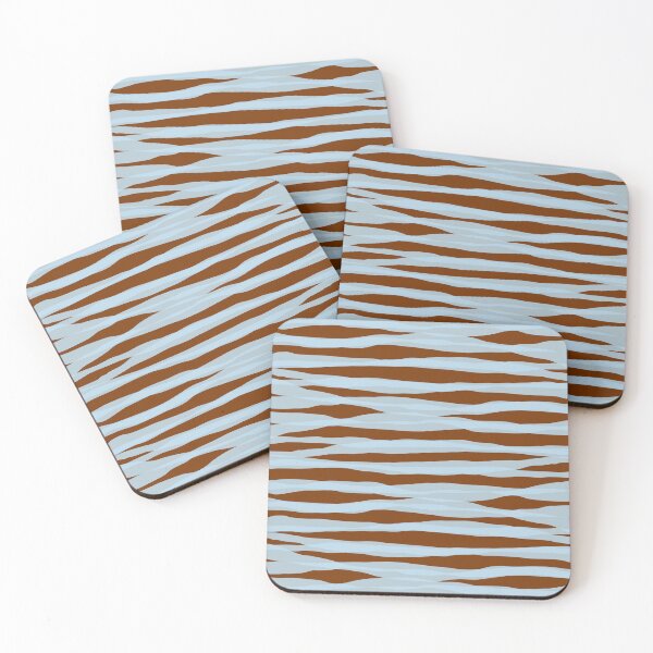 Item preview, Ice Blue and Brown Abstracted Organic Stripes Pattern designed and sold by kierkegaard.
