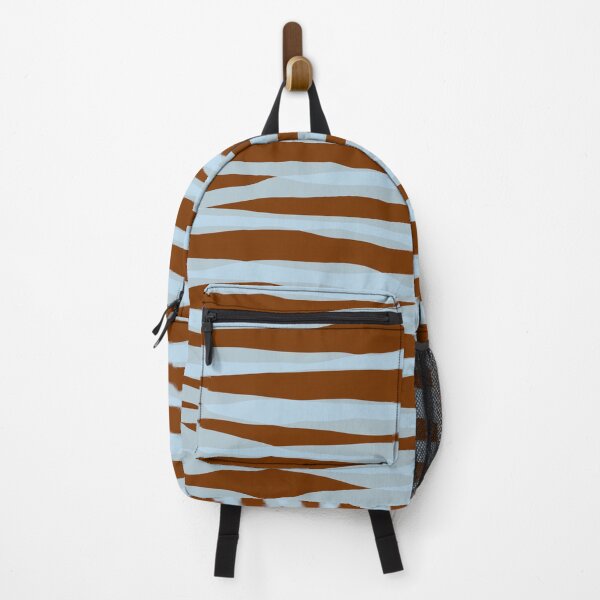 Item preview, Ice Blue and Brown Abstracted Organic Stripes Pattern designed and sold by kierkegaard.