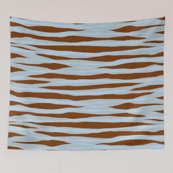 Item preview, Ice Blue and Brown Abstracted Organic Stripes Pattern designed and sold by kierkegaard.