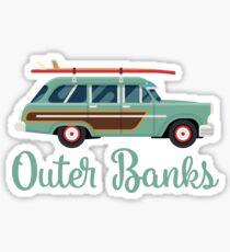 Outer Banks OBX North Carolina Retro Surfwagen Sticker