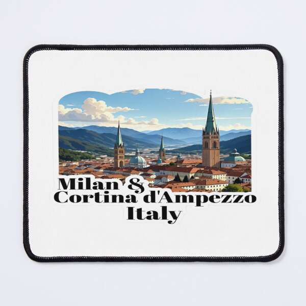 Item preview, Milan & Cortina d’Ampezzo Italy Skyline – Scenic Travel T-Shirt & Sticker Design designed and sold by Sushikidsntod.