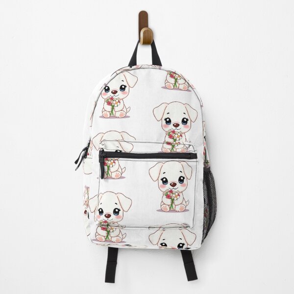 Item preview, ? Cute Puppy Holding Flower Bouquet | Kawaii Dog Floral Illustration for POD & Gifts designed and sold by CozyPops.
