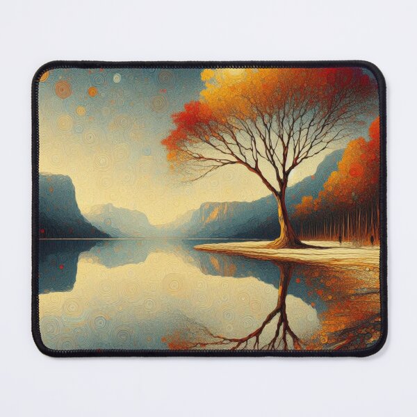 Item preview, Golden Stillness – Autumn Tree Reflection designed and sold by Okmanoo.