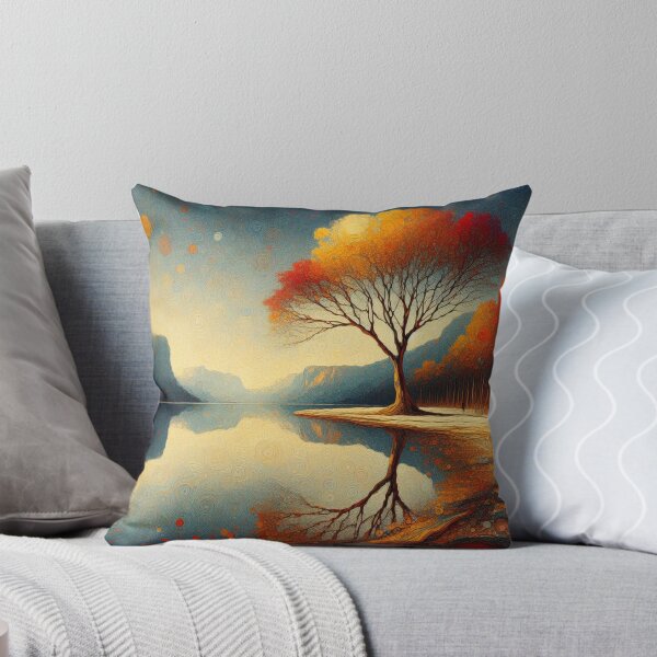 Item preview, Golden Stillness – Autumn Tree Reflection designed and sold by Okmanoo.