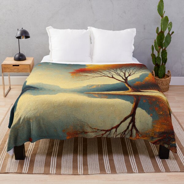 Item preview, Golden Stillness – Autumn Tree Reflection designed and sold by Okmanoo.