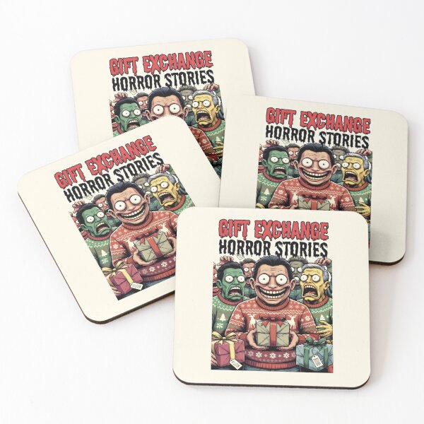 Item preview, Gift Exchange Horror Stories – Satirical Holiday Cartoon with Creepy Characters designed and sold by SplashTastic.