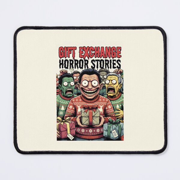 Item preview, Gift Exchange Horror Stories – Satirical Holiday Cartoon with Creepy Characters designed and sold by SplashTastic.