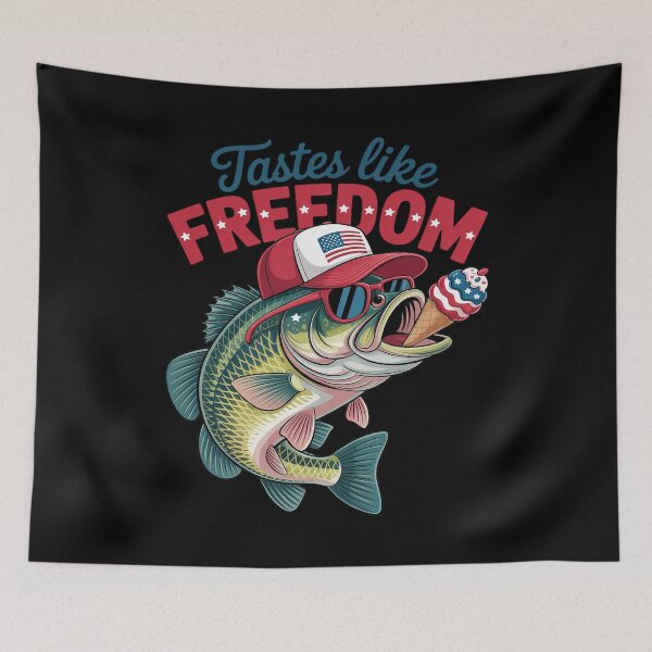 Item preview, Tastes Like Freedom 4th of July Ice Cream Bass Fishing designed and sold by Libbysharts.