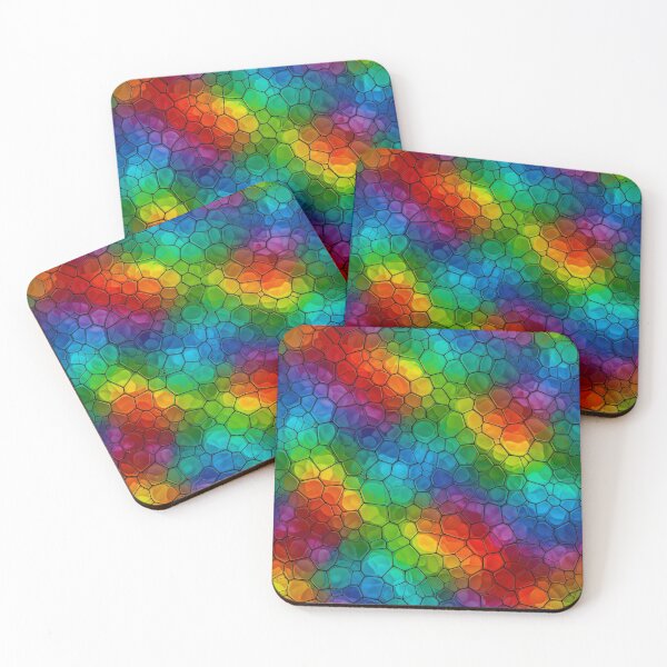 Item preview, Rainbow Stained Glass Cells designed and sold by Kaleidoscope Print.