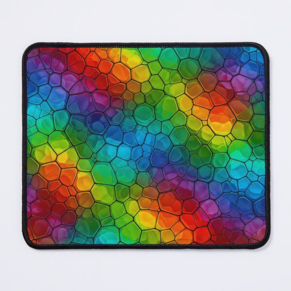 Item preview, Rainbow Stained Glass Cells designed and sold by Kaleidoscope Print.