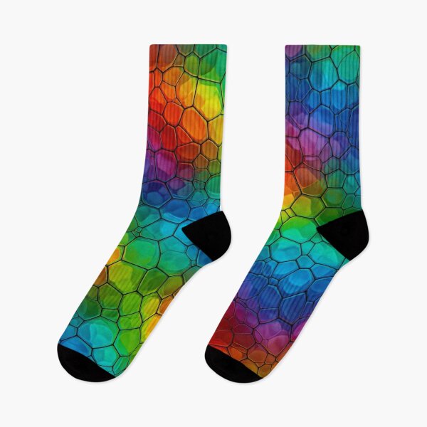 Item preview, Rainbow Stained Glass Cells designed and sold by Kaleidoscope Print.