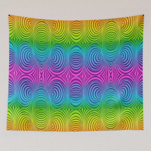 Item preview, Rainbow Op Art Ripples designed and sold by Kaleidoscope Print.