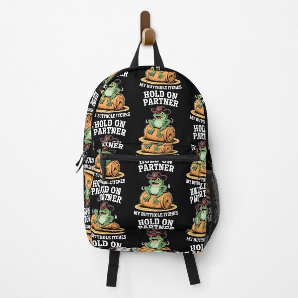 Item preview, Hold On Partner My Butthole Itches Funny Frog Humor Meme designed and sold by huftyfnruppe.