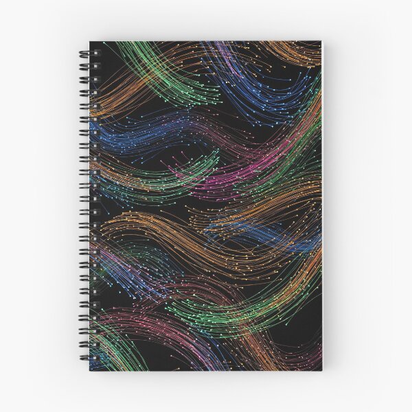 Item preview, Neon Flow Lines on Black designed and sold by Kaleidoscope Print.