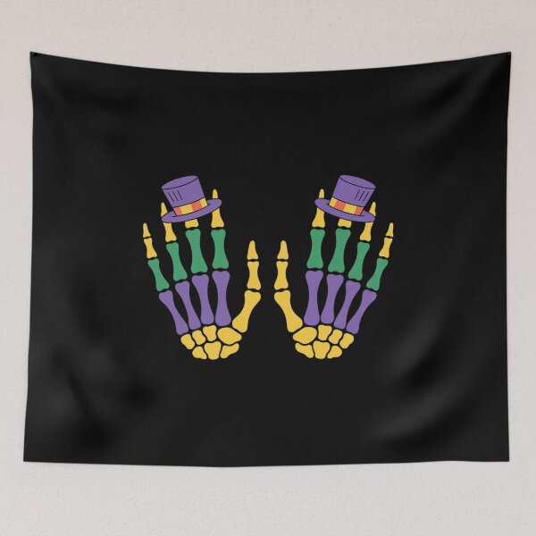 Item preview, Jester Skeleton Rock Hand Mardi Gras Bones Music Lover Band designed and sold by catsdothingz.