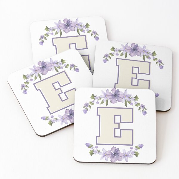 Item preview, Letter E Monogram with Flowers – Elegant Floral Initial Design designed and sold by OmikronStore.