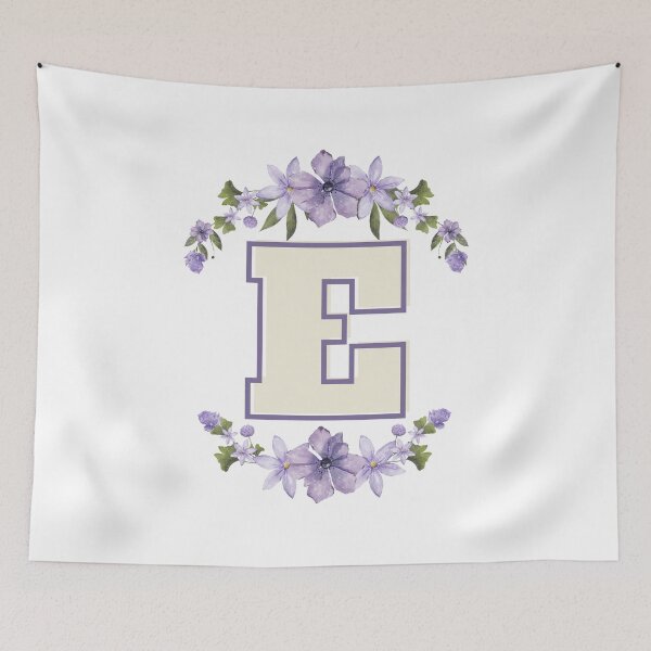 Item preview, Letter E Monogram with Flowers – Elegant Floral Initial Design designed and sold by OmikronStore.