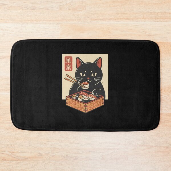 Item preview, Retro Sushi Cat – Midnight Snack designed and sold by SWEET-TINAPAY.
