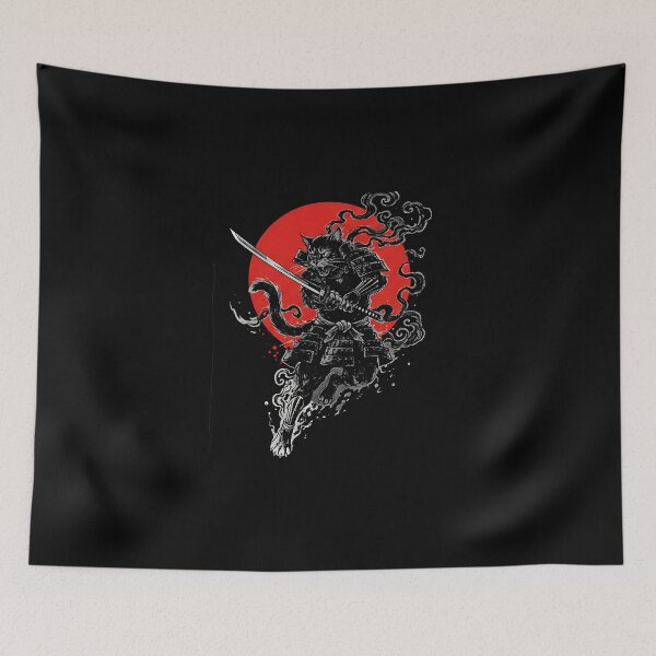 Item preview, Samurai Cat of the Red Moon designed and sold by SWEET-TINAPAY.