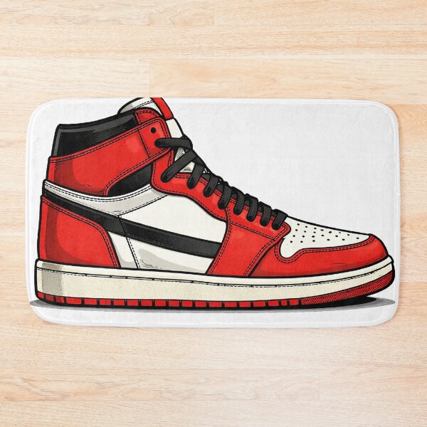 Item preview, Red Black High-Top Sneaker Illustration – Iconic Streetwear Basketball Shoe Art designed and sold by 212sneakers.