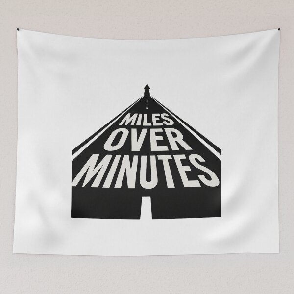 Item preview, Miles Over Minutes - Perspective Road Typography with Motorcycle Silhouette designed and sold by MKreative Studio.