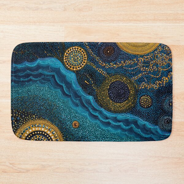 Item preview, Aboriginal Inspired Dot Art - With Abstract Dreamtime Water Waves designed and sold by GrinGalore.