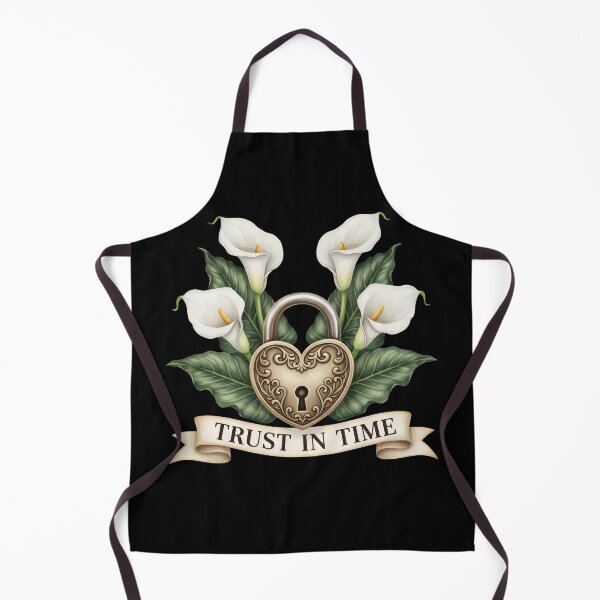 Item preview, Victorian Heart Lock Art – Trust in Time, Calla Lily Botanical Watercolor Patience Gift designed and sold by Luminari Creations.