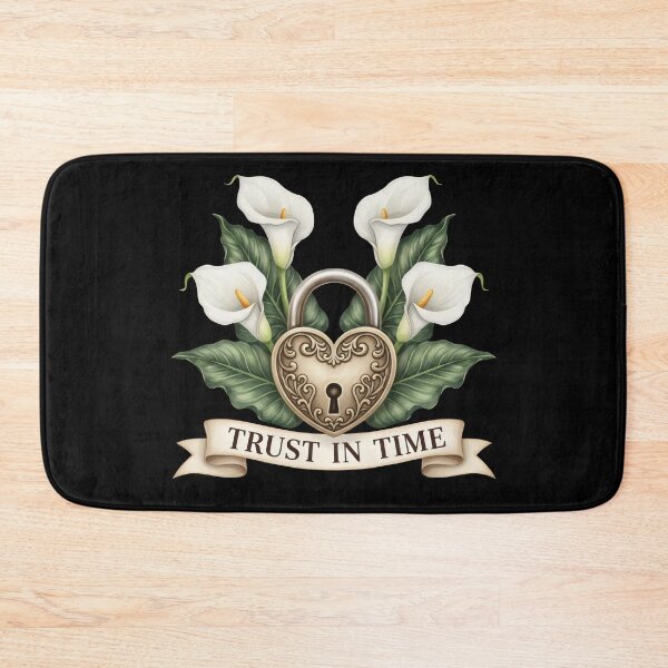 Item preview, Victorian Heart Lock Art – Trust in Time, Calla Lily Botanical Watercolor Patience Gift designed and sold by Luminari Creations.