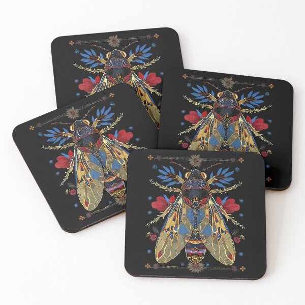 Item preview, Cicada Flowers Vintage Tattoo Art designed and sold by gincasfikret4.