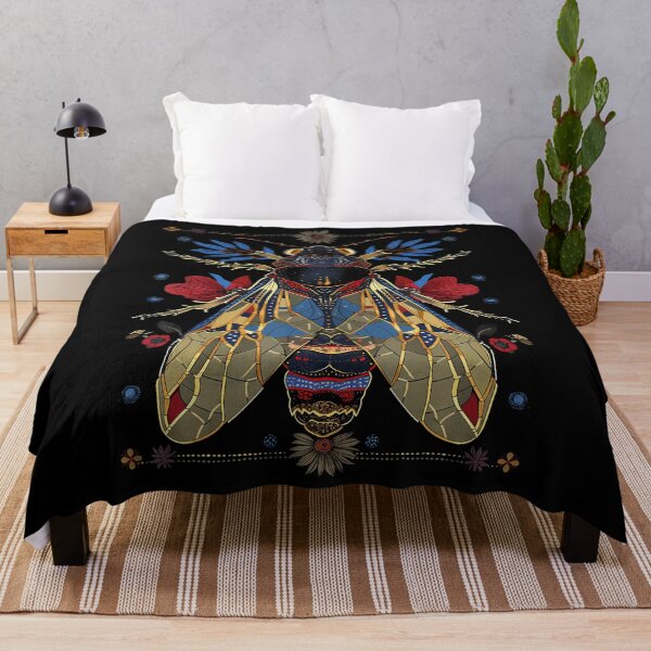 Item preview, Cicada Flowers Vintage Tattoo Art designed and sold by gincasfikret4.