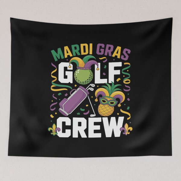Item preview, Mardi Gras Golf Crew Cute Masked Beads Player Team designed and sold by catsdothingz.