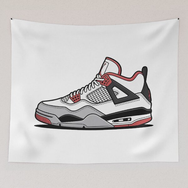 Item preview, White Red Basketball Sneaker Illustration – Classic High-Top Streetwear Shoe Art designed and sold by 212sneakers.