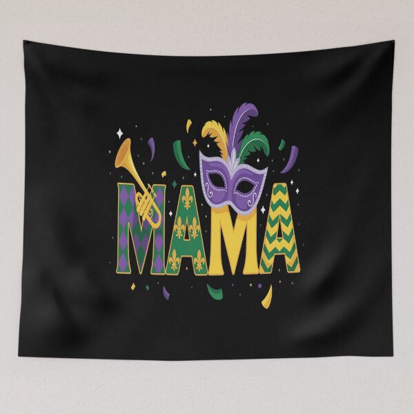 Item preview, Mardi Gras Mama Mask Beads  Carnival Mom Women designed and sold by catsdothingz.