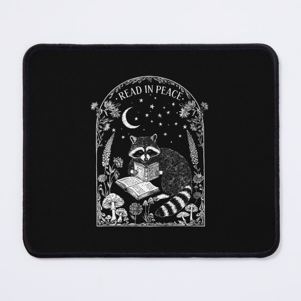 Item preview, Read In Peace Raccoon Book Gothic designed and sold by gincasfikret4.