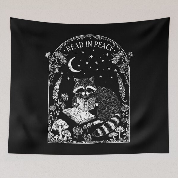 Item preview, Read In Peace Raccoon Book Gothic designed and sold by gincasfikret4.