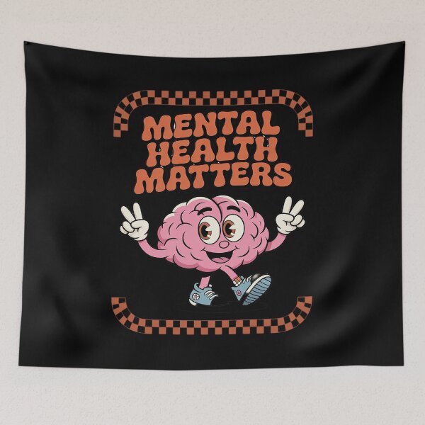Item preview, Brain Mental Health Matters Retro Groovy Mental Health designed and sold by SIGORDESIGN.