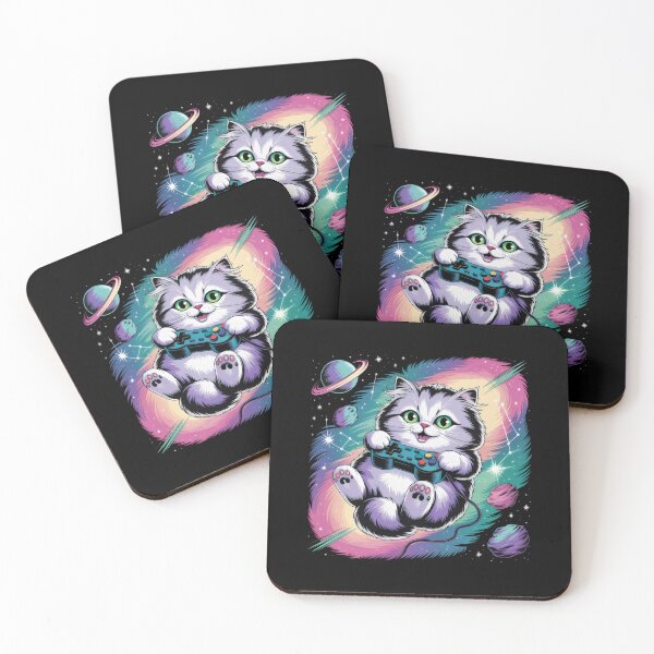 Item preview, Cosmic Gamer Cat – Whimsical Space Illustration with Controller designed and sold by SplashTastic.