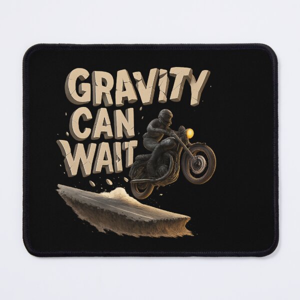 Item preview, Gravity Can Wait - Surreal Motorcycle Typography Art designed and sold by MKreative Studio.
