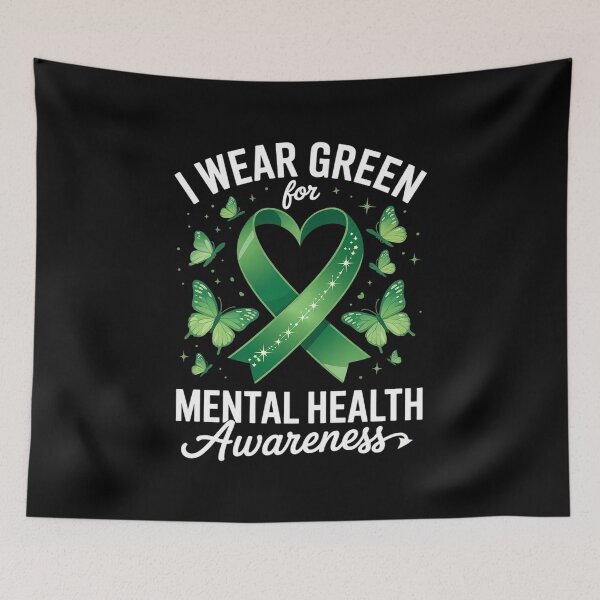 Item preview, I Wear Green For Mental Health Awareness Butterfly designed and sold by SIGORDESIGN.