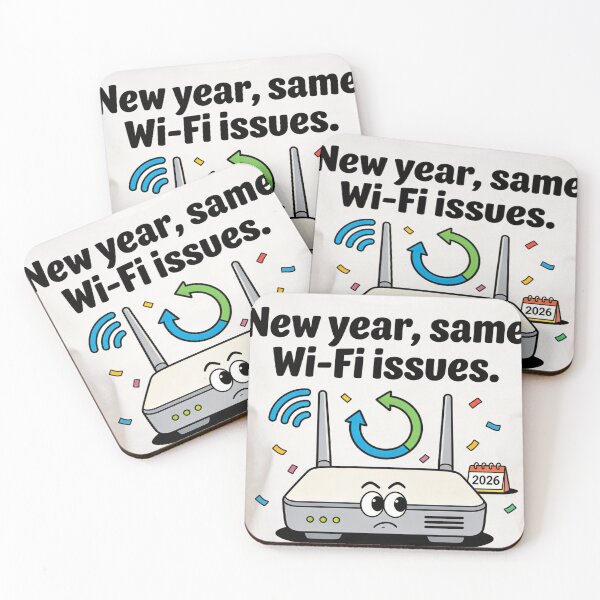 Item preview, New Year, Same Wi‑Fi Issues Funny 2026 Router T‑Shirt designed and sold by goodcrystals.
